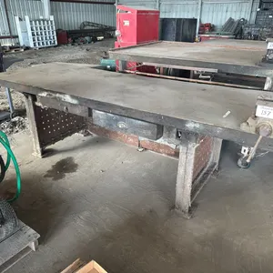 9' x 3' x 33" heavy duty steel welding table w/ vise