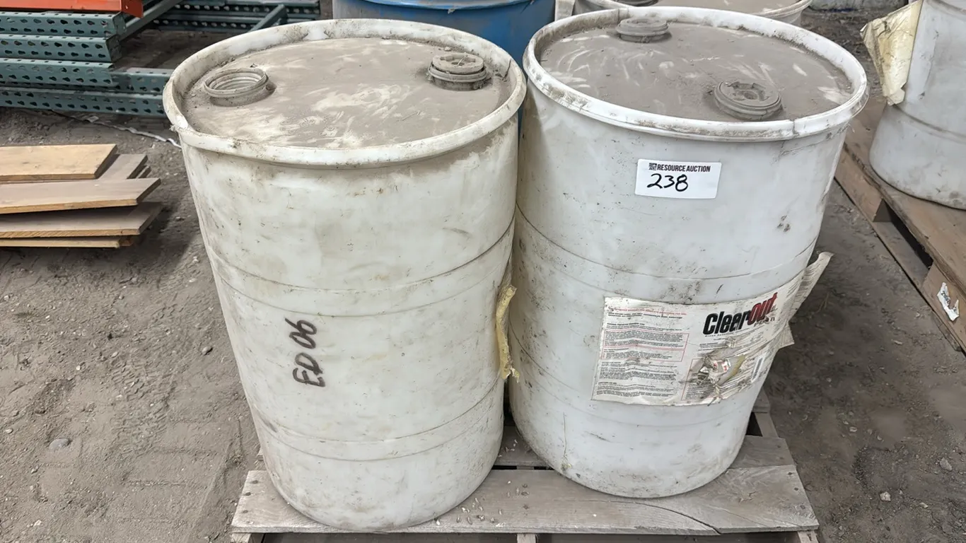 4) 30 gallon poly barrels