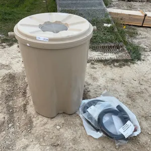 Rain Barrel with Lid and Screen, and New Black Hose Rain Barrel Kit
