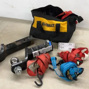 2 Ball Hitches and Dewalt Bag Full of Ratchet Straps