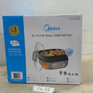 New Midea 6L/6.3-Quart Dual Zone Hot Pot, Model MHP172KMBPB, HeatXpress, 1600W, Ceramic Coating