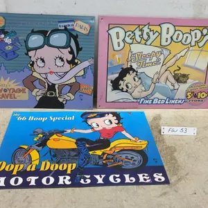 Betty Boop Metal Signs, Sleepy Time Bed Linens, Bon Voyage Travel and Oop a Doop Motorcycles