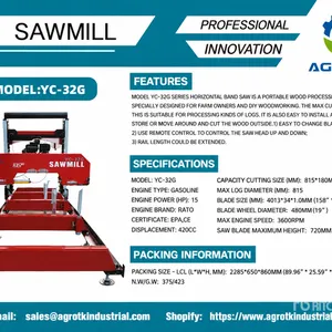 2026 AGT YC32-G Portable Sawmill (Unused)