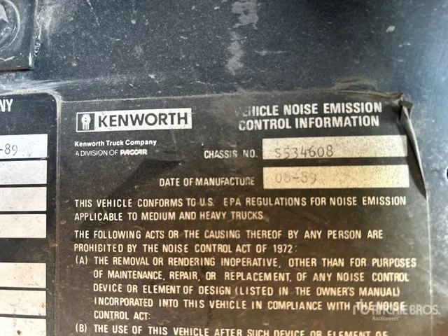 1989 Kenworth 8x4 Water Truck