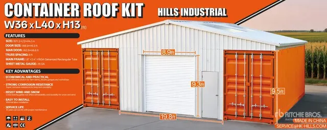 2026 HIlls Industrial 364013 36 ft x 40 ft x 13 ft Container Shelter (Unused)