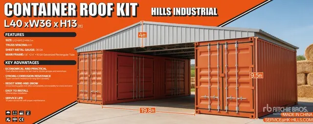 2026 HIlls Industrial 403613 36 ft x 40 ft x 13 ft Container Shelter (Unused)
