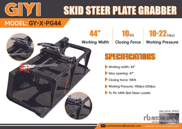 2026 GIYI GY-X PG44 44 in Mini Skid Steer Grapple (Unused)