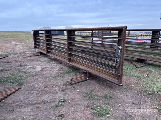 Quantity of (9) 24 ft x 5 ft 3 in Heavy Duty Livestock Panel (Unused)