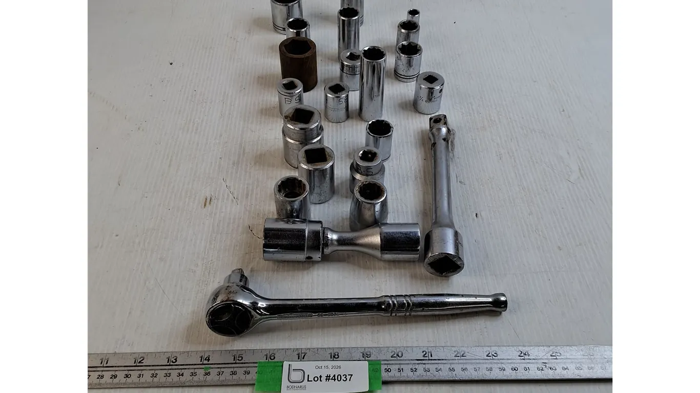 Assorted Sockets of Various Sizes - Mastercraft Socket Wrench 58-9074-4 - As Is