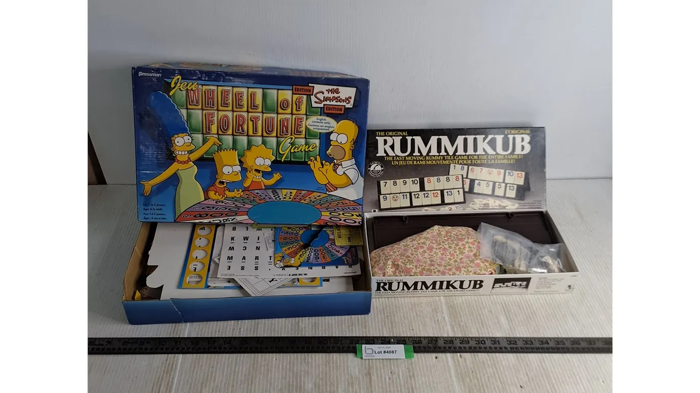 (2) Board Games - Simpson's Wheel of Fortune & Rummikub