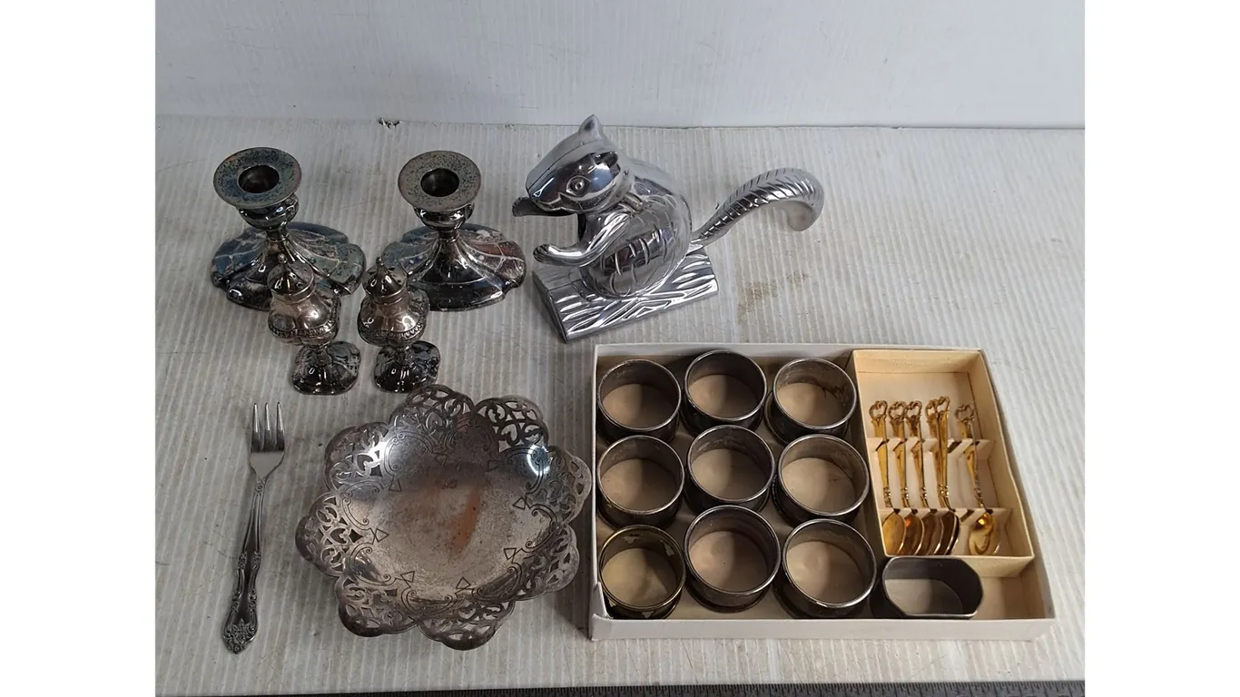 Vintage Silver Plated Dinnerware, Squirrel Nutcracker