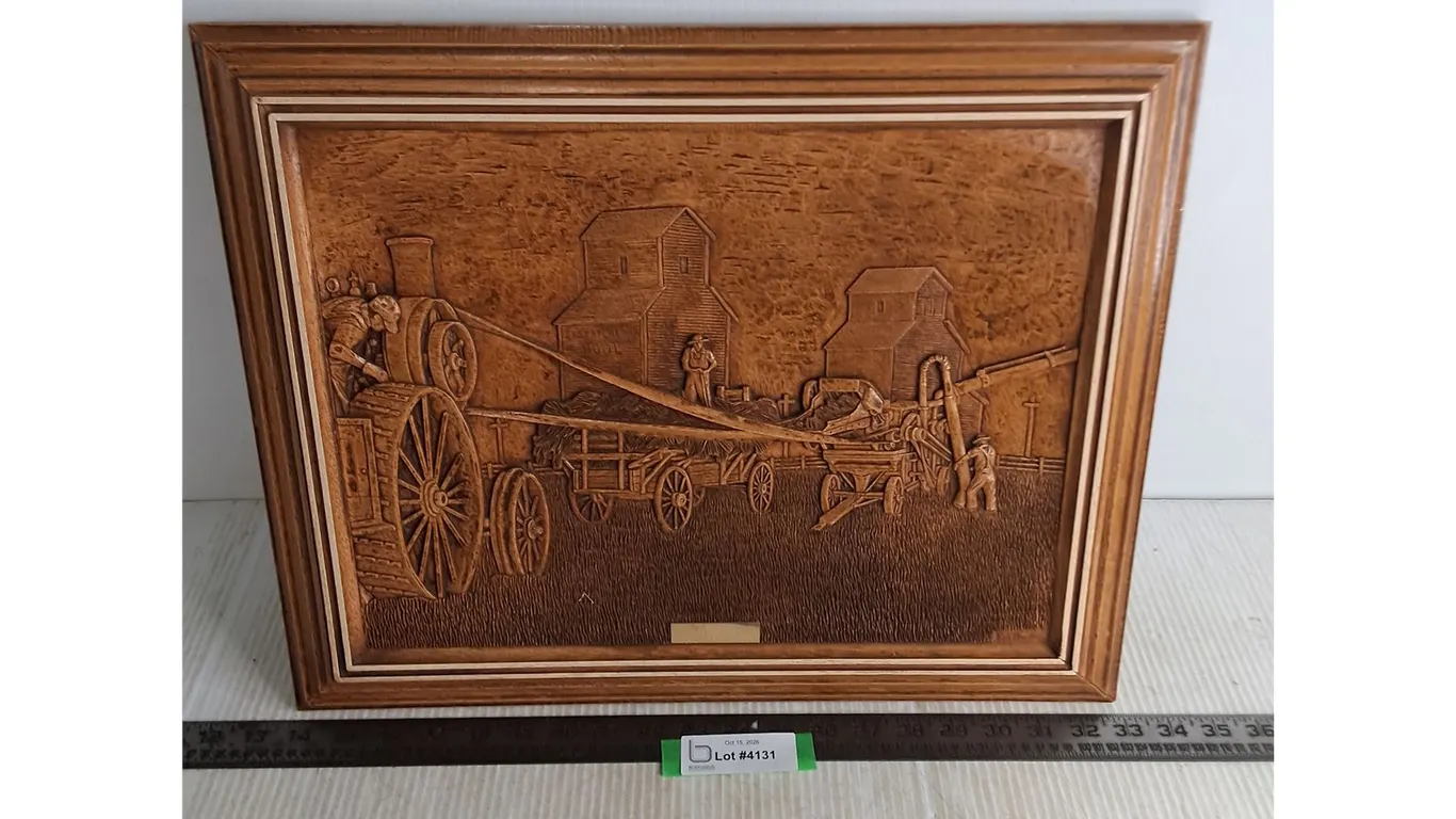 Framed Etched Wood "Harvest Time" Wall Decor by Kim Murray - 19" x 15"