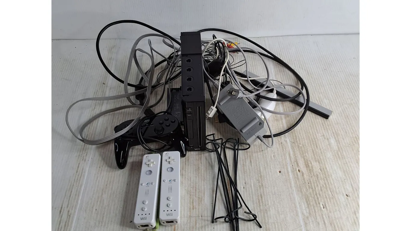 Wii Video Game Console - Powers On, Assorted Wii Controllers