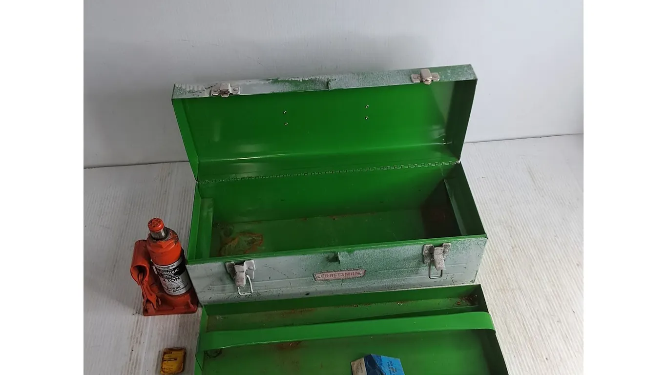 Craftsman Metal 19x7x7" Tool Box, Hydraulic 2 Ton Jack, Misc.