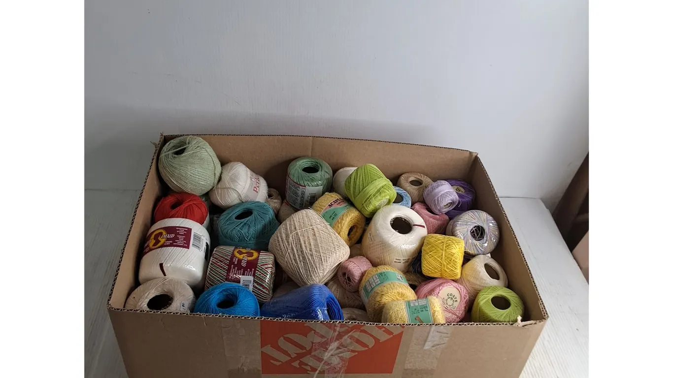Large Quantity of Assorted Crochet Cotton Spools - Many Unopen