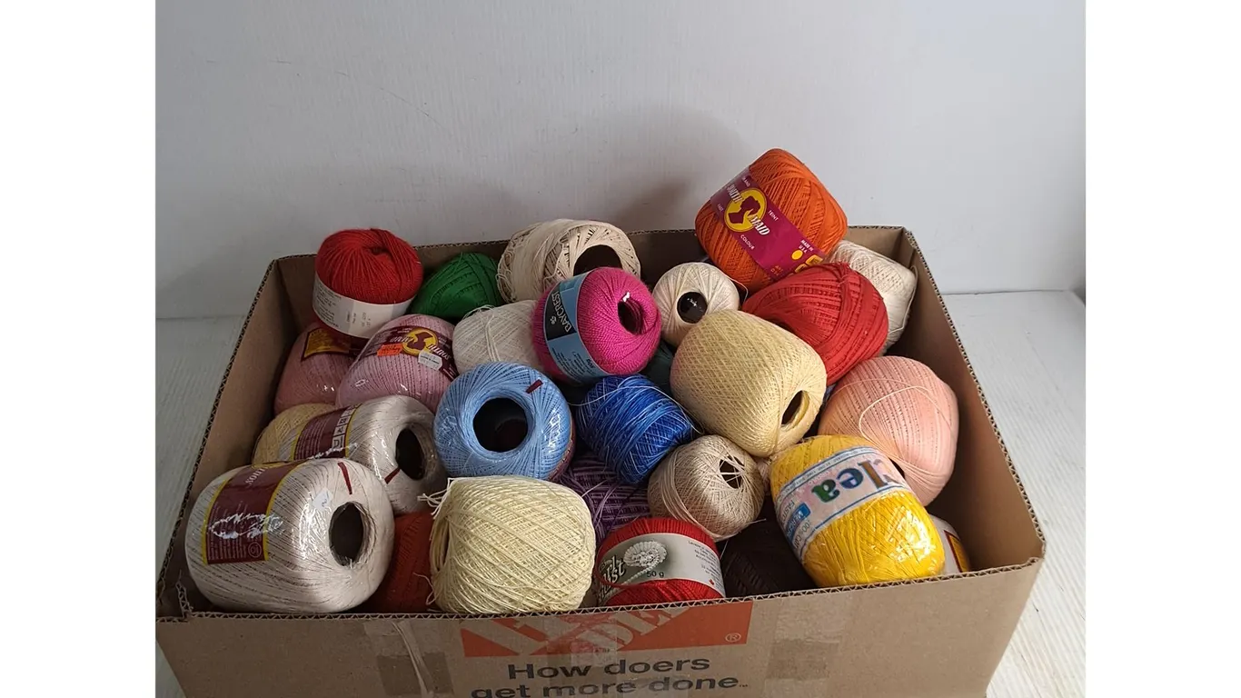 Large Quantity of Assorted Crochet Cotton Spools - Many Unopen
