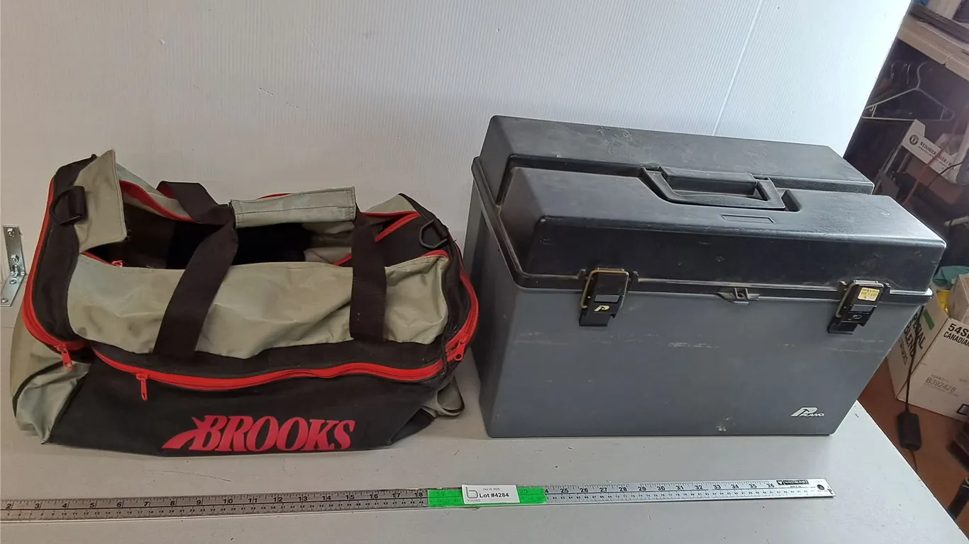 Plano Tackle Box 20.25" x 11" x 13" & Brooks Duffel Bag- One Borken Zipper, Can't Ship