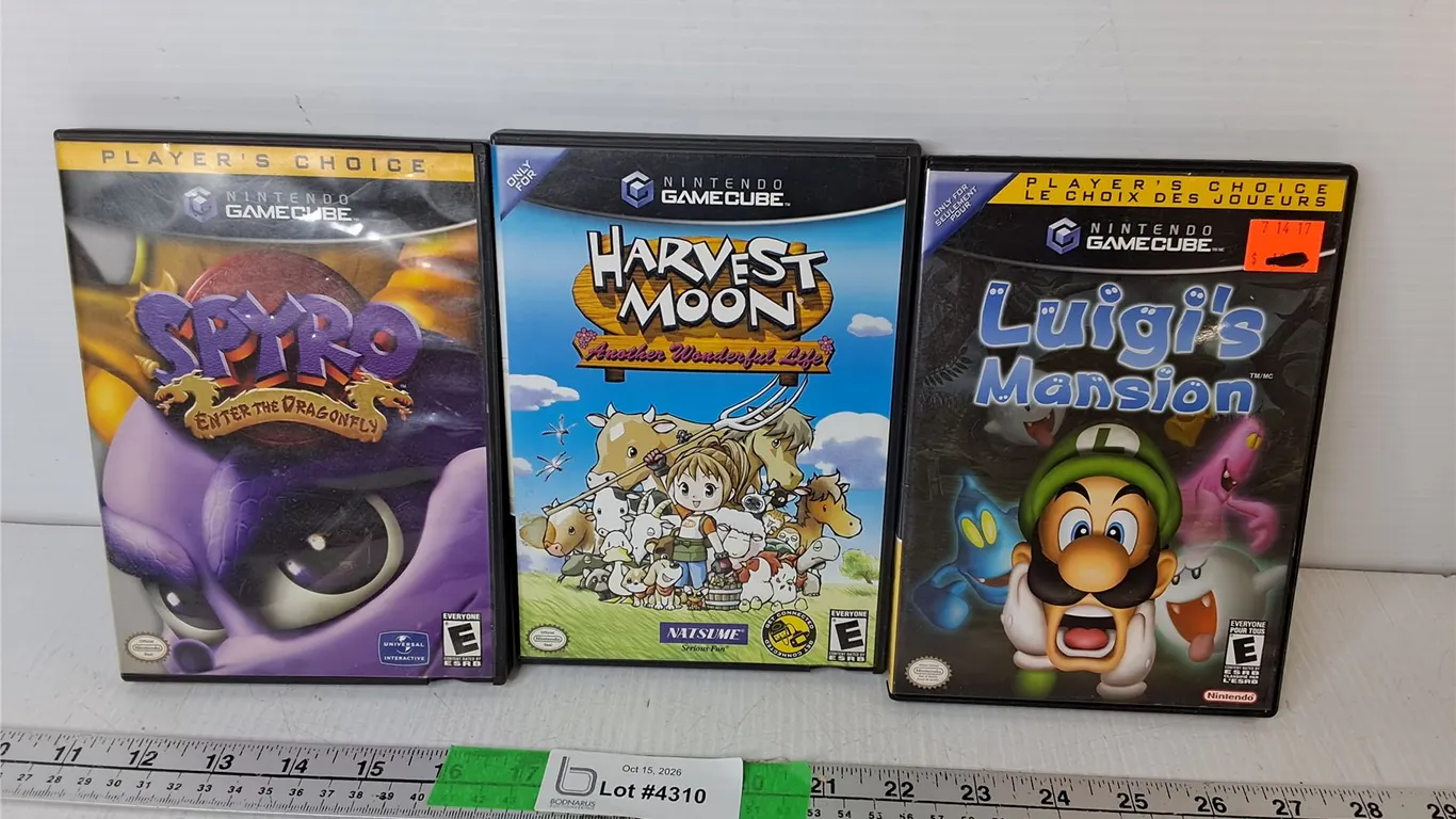 (3) Nintendo Gamecube Games- Spyro, Harvest Moon, Luigi's Mansion