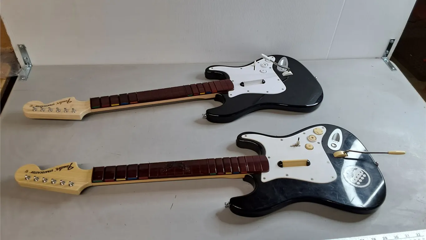 (2) Fender Stratocaster Rockband Guitar Controllers-Untested