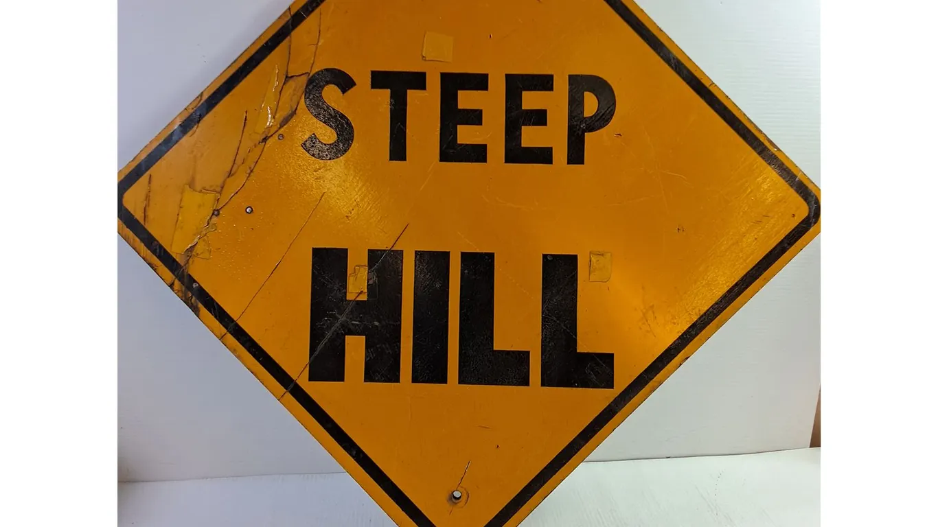 Wooden "Steep Hill" Road Sign - 24 x 24"
