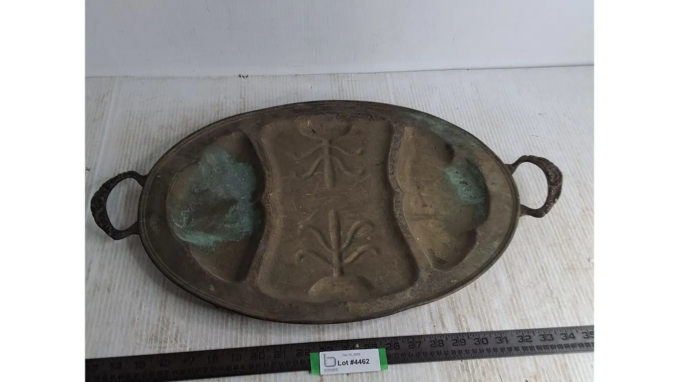 Vintage Brass Platter - 24" x 14"