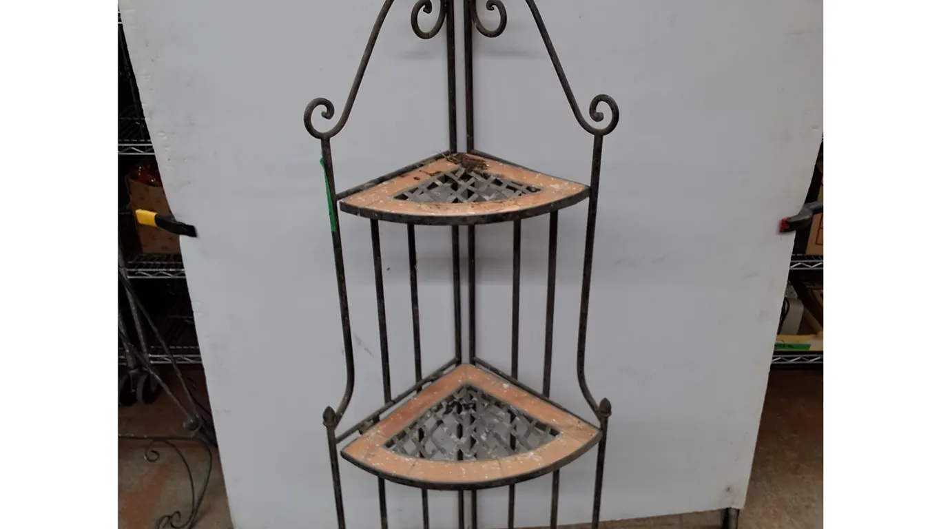 ** Metal Plant Stand w/ Folding Shelves - 55" Tall - As Is - Cannot Ship