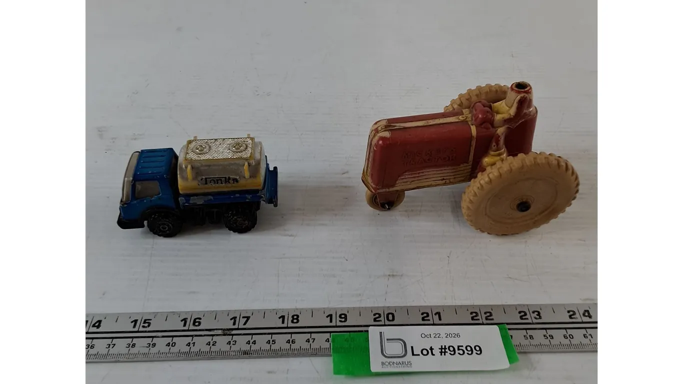Tonka Septic Truck and Disney Mickey's Tractor with Headless Mickey Mouse As-Is