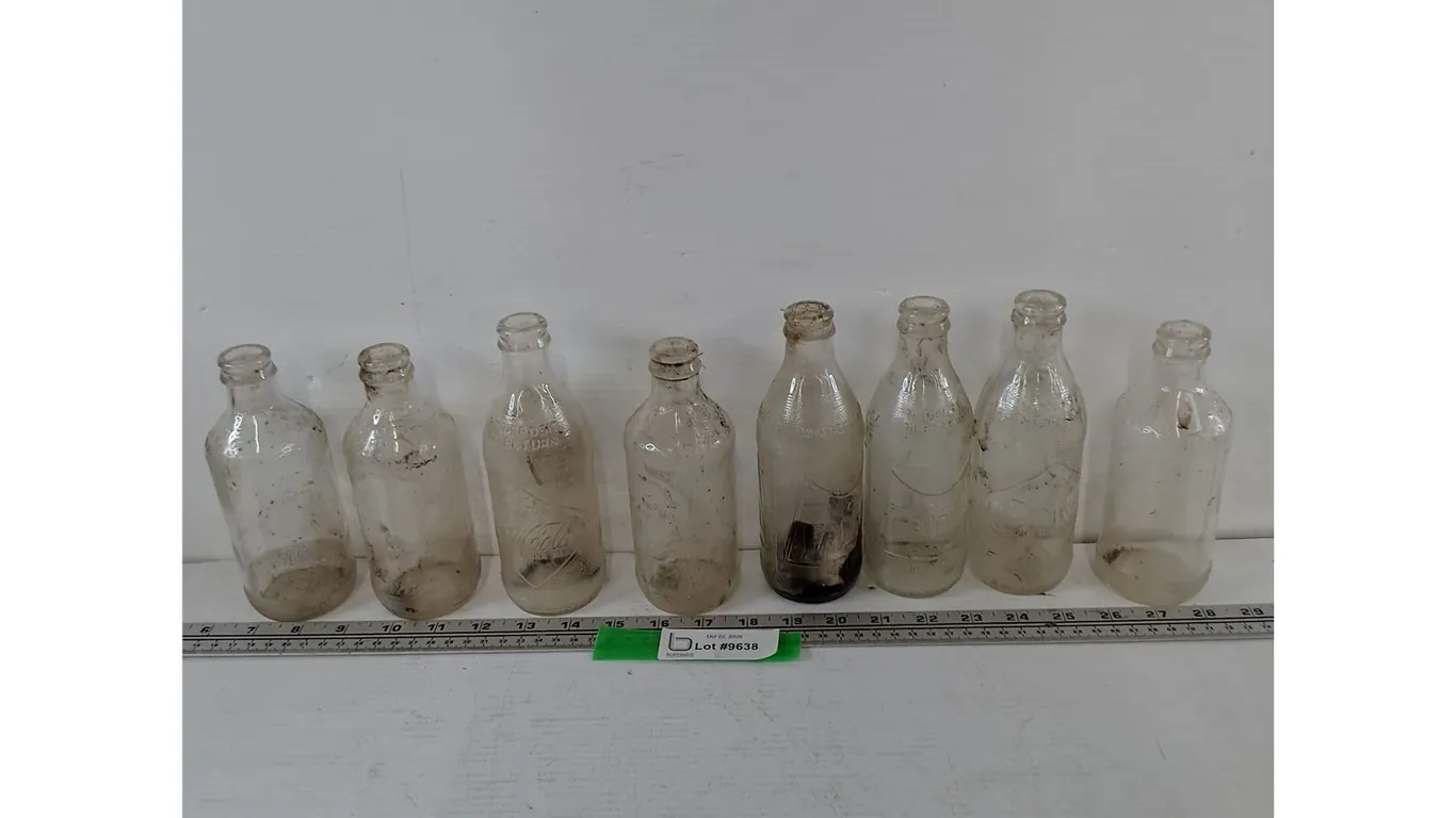 (8) Glass Bottles, (2) Fanta, (2) Coca-Cola, (4) Unknown All As-Is