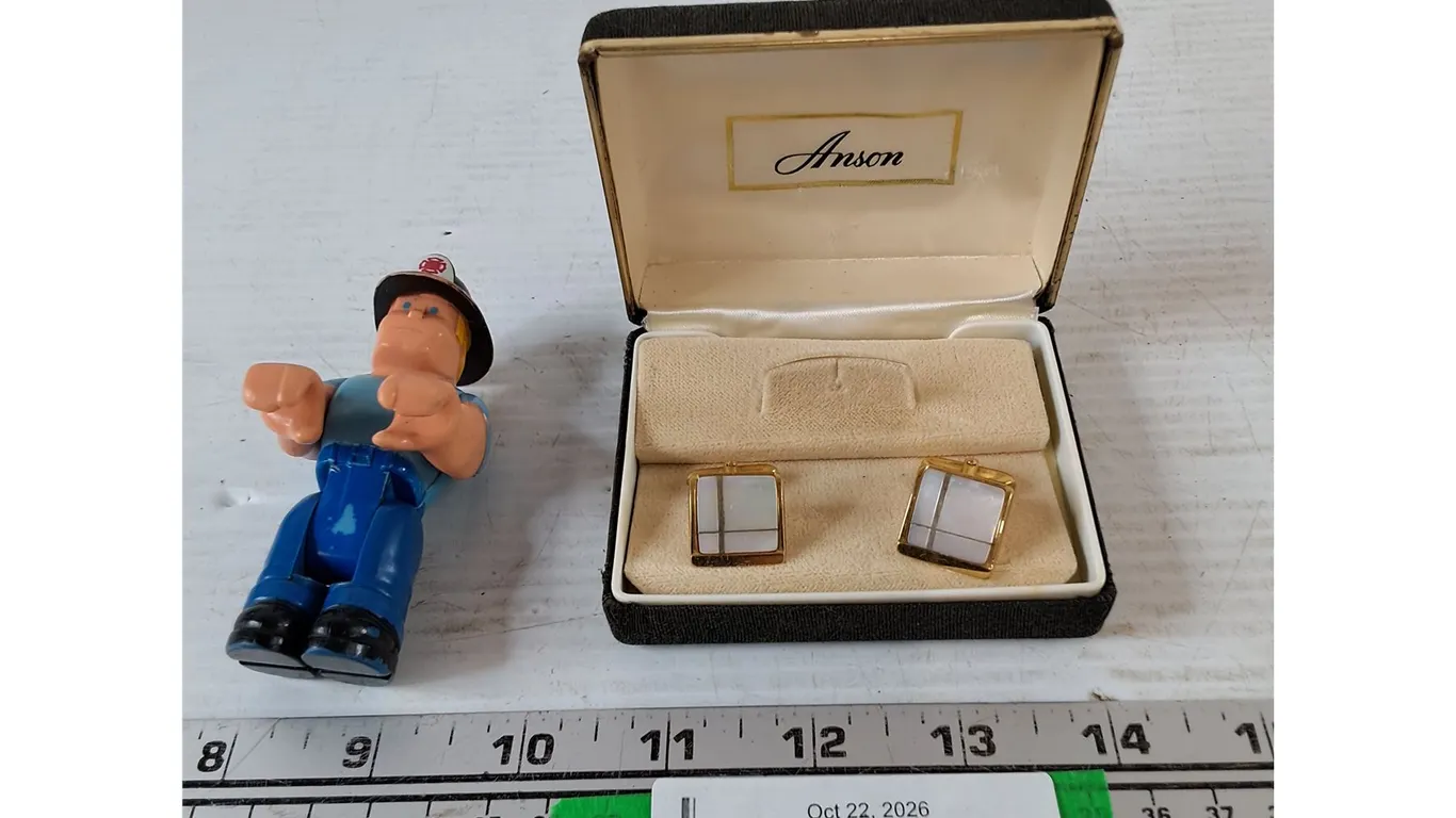 Fisher-Price Husky Helpers Fireman Action Figure and Anson Cufflinks