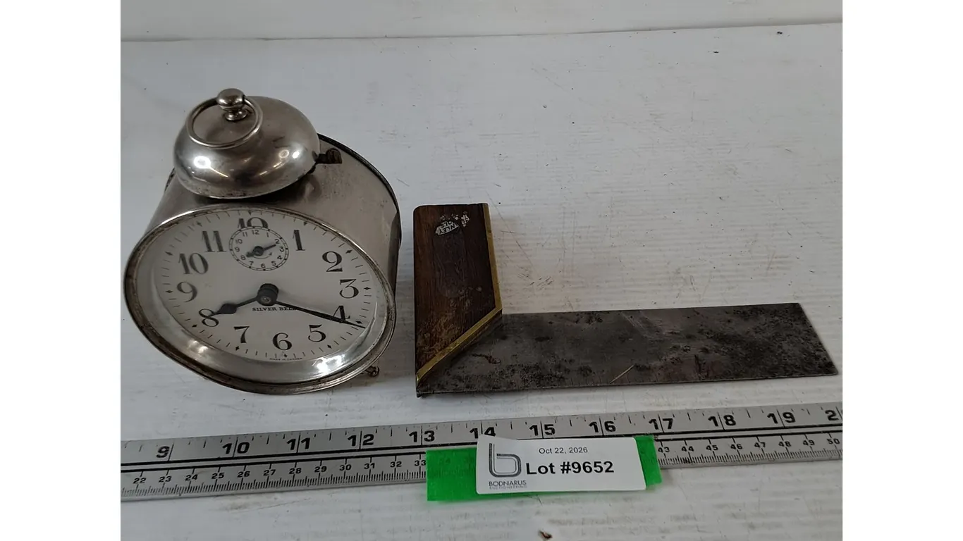 Analog Alarm Clock and Right Angled Square As-Is