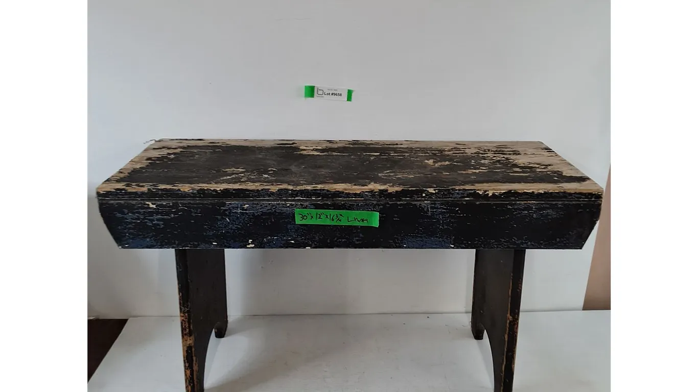 *Painted Black Wooden Bench No Shipping