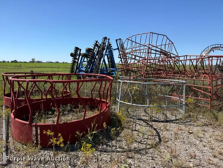 Approximately 10 hay bale feeders