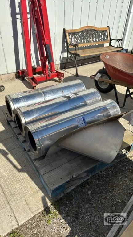 (3) LENGTHS OF 7IN INSUL.STOVE PIPE W/ ROOF FLANGE