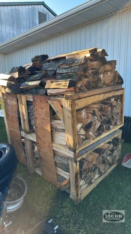 SKID OF UNSEASONED FIRE WOOD