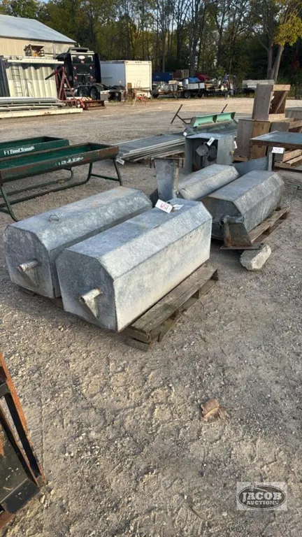 LOT OF 4 - 4FT GALVANIZED WATER TIP TROUGHS