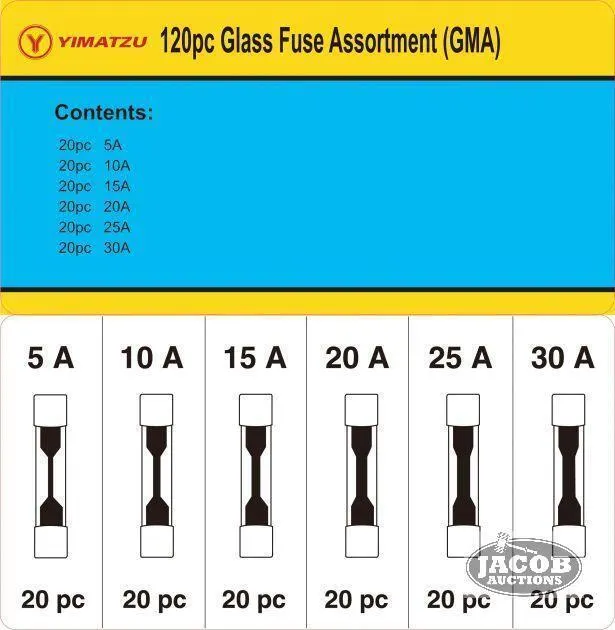 YIMATZU 120 GLASS FUSE ASSORTMENT IN CASE (GMA)