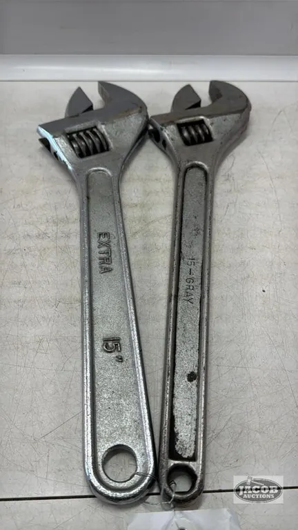 (2) 15IN ADJUSTABLE WRENCHES