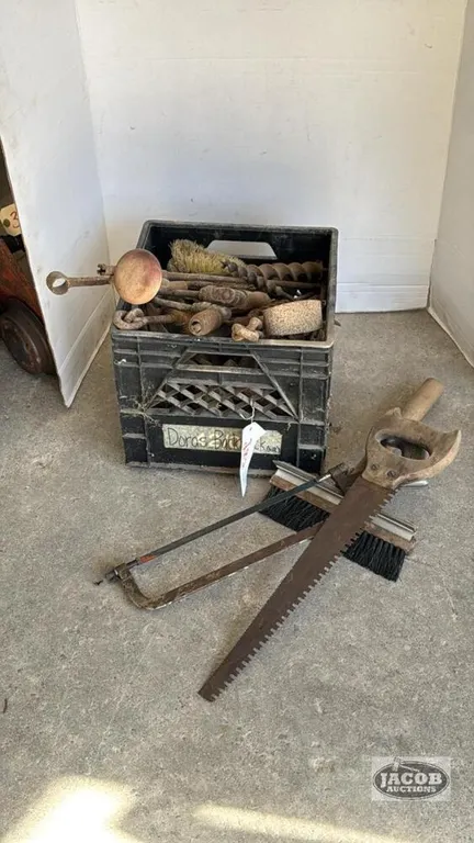 MILK CRATE WITH CONTENTS