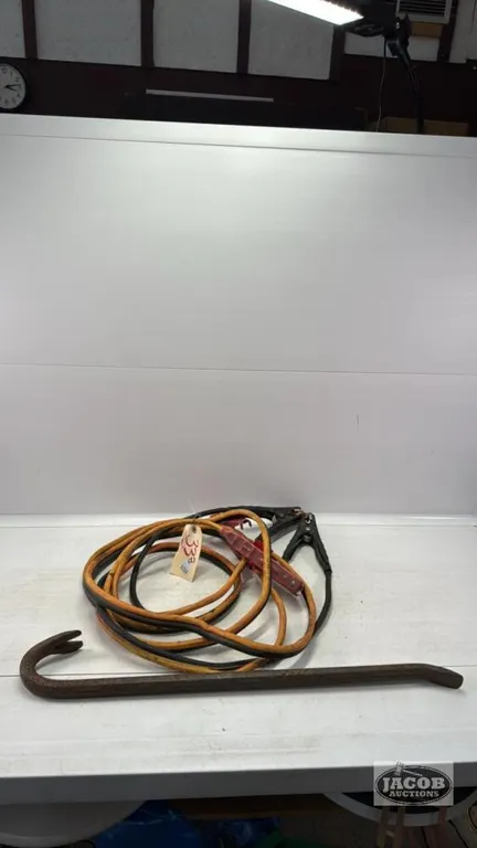 SET OF BATTERY CABLES AND 24IN WRECKING BAR