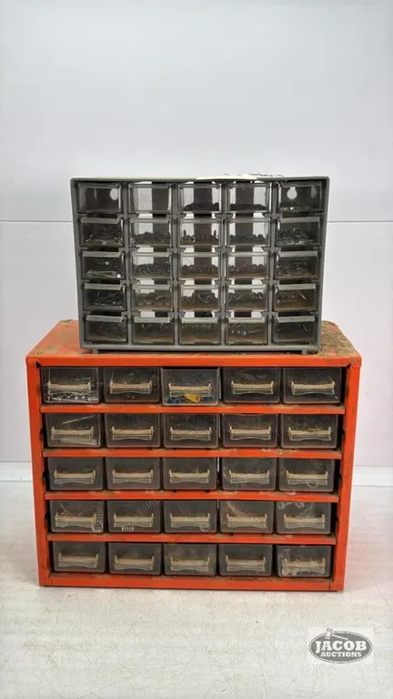(2) HARDWARE ORGANIZERS WITH CONTENTS