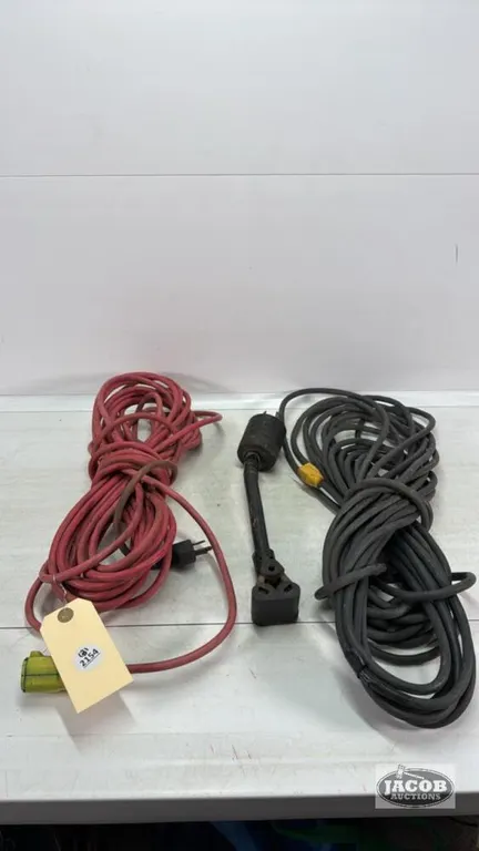 (2) EXTENTION CORDS AND A CHEATER PLUG