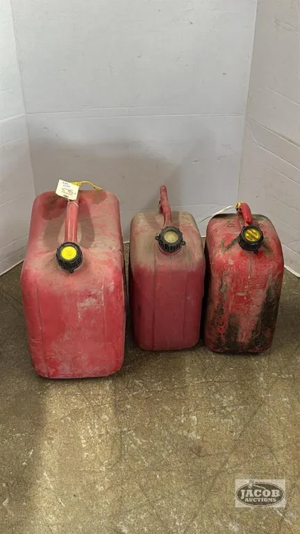 (1) 5 GALLON AND (2) 10 LITER GAS CANS