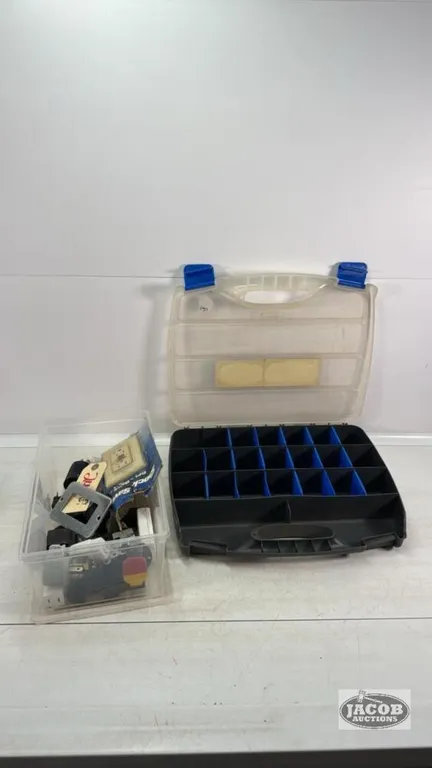 TOOL ORGANIZER AND ELECTRICAL PARTS LOT