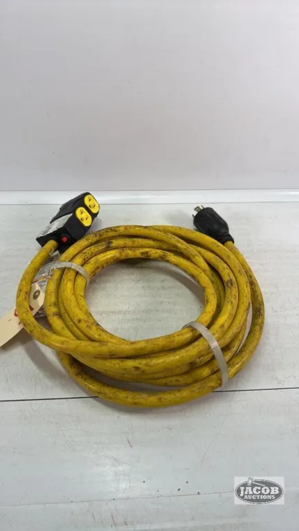 TWIST LOCK EXTENSION CORD WITH (2) 20AMP REC.