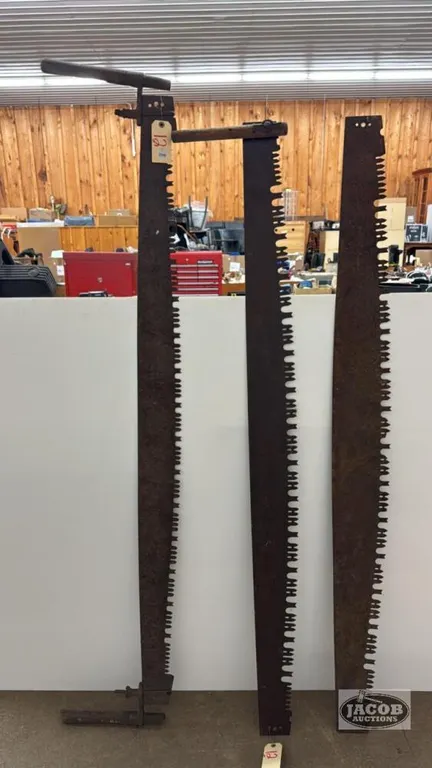 (3) CROSS CUT SAWS (1 IS COMPLETE WITH HANDLES)