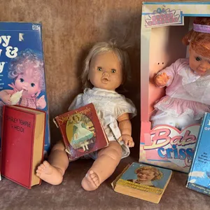 Shirley Temple Doll and Book Collection, Remco Baby Cry & Dry, Baby Crissy Doll in Box