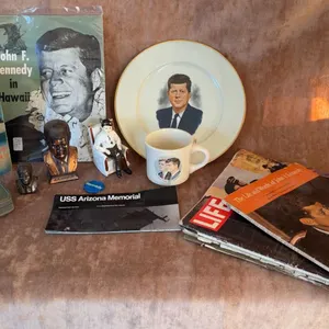 John F. Kennedy Memorabilia Collection Books, Plate, Busts, Mug, Magazines