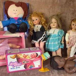 Vintage and Modern Dolls Including Horsman Baby Doll, Plush, and Accessories