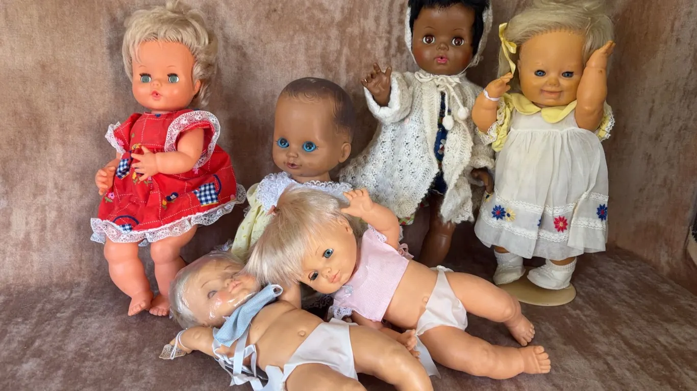 6 Vintage Baby Dolls Assorted Skin Tones and Outfits 1970s-1980s