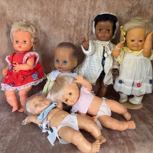 6 Vintage Baby Dolls Assorted Skin Tones and Outfits 1970s-1980s